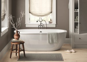 Brightly-lit bathroom scene